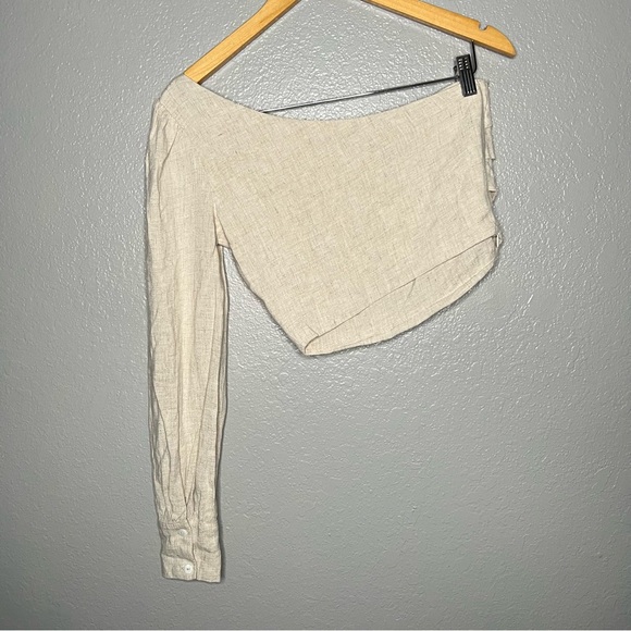 Stillwater Tan Linen One Shoulder Top Size XS - Picture 5 of 5